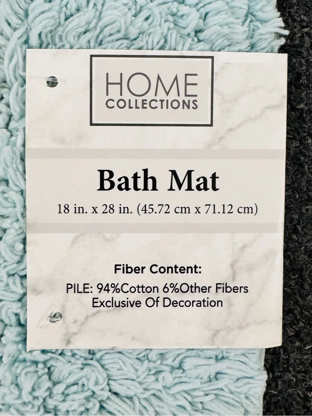 Home Collections Pom Pom Bath Mat Cotton Aqua 18x28 NWT